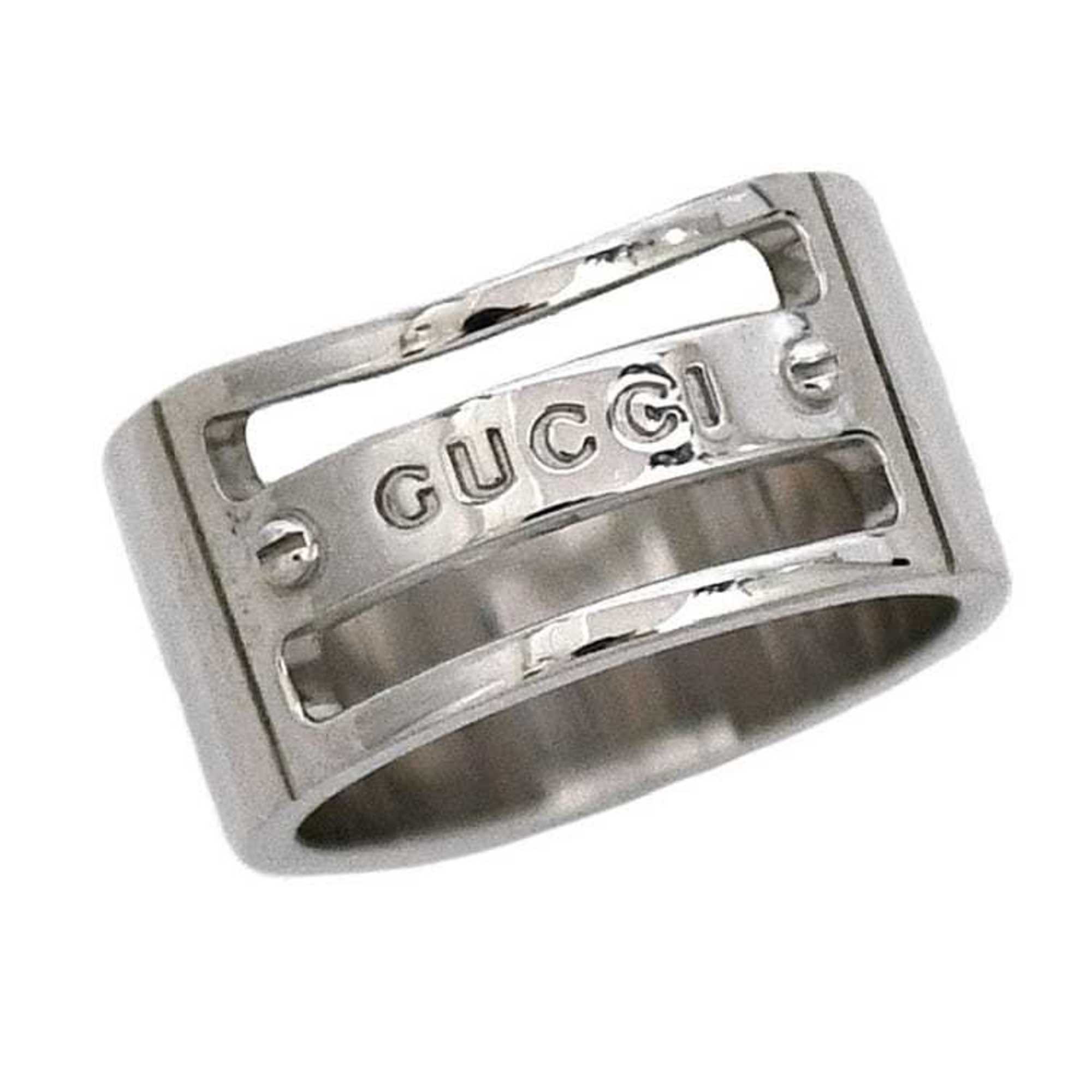 Gucci Ring Ec-21087 Silver Size 19 Ag 925 Gucci Plate Screw Mens 270$
